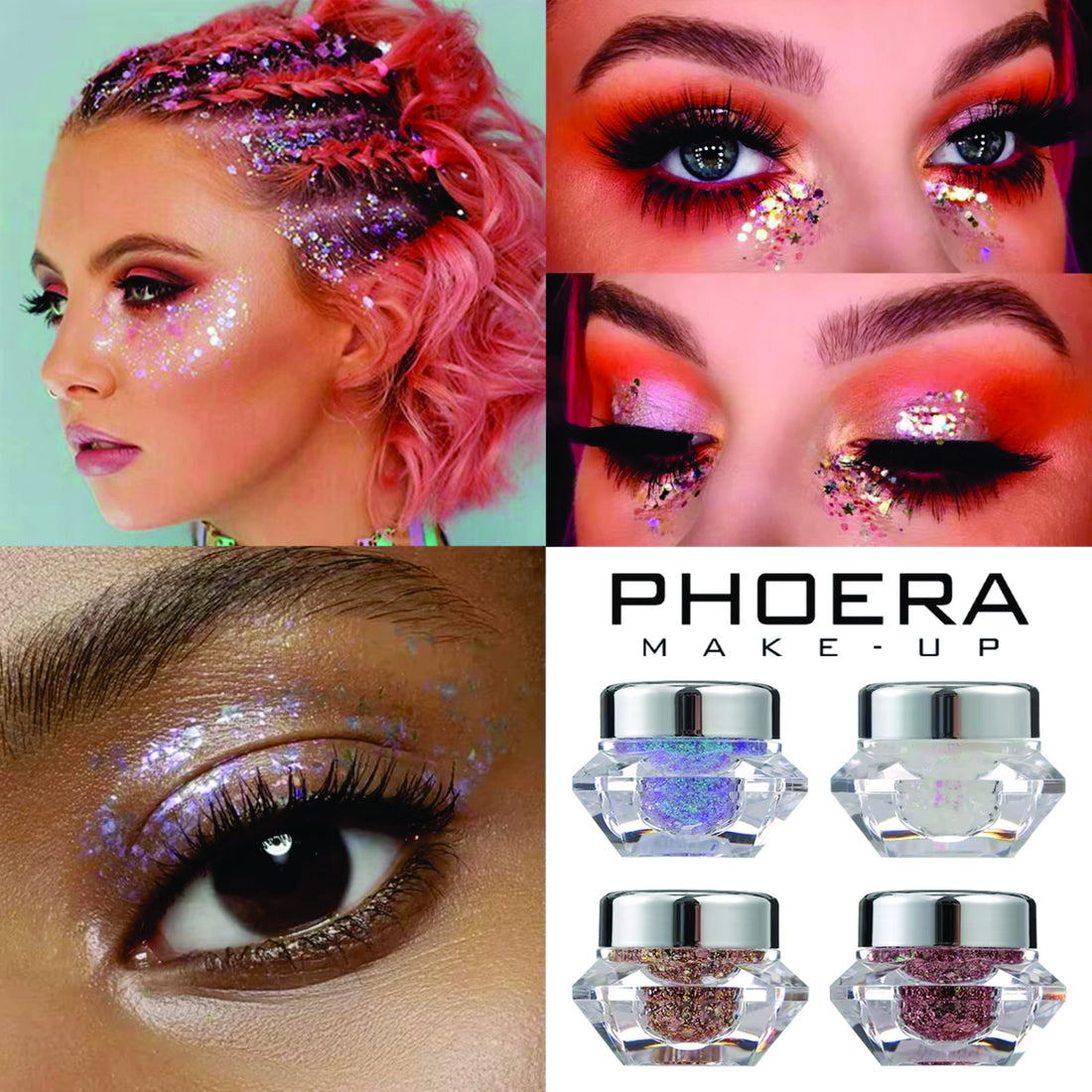 PHOERA Face & Body Glitter Gel Flakes