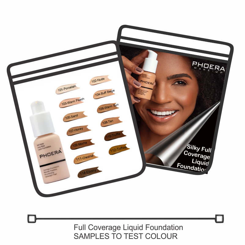 PHOERA Full Coverage Liquid Foundation SAMPLES TO TEST COLOUR – Phoera ...