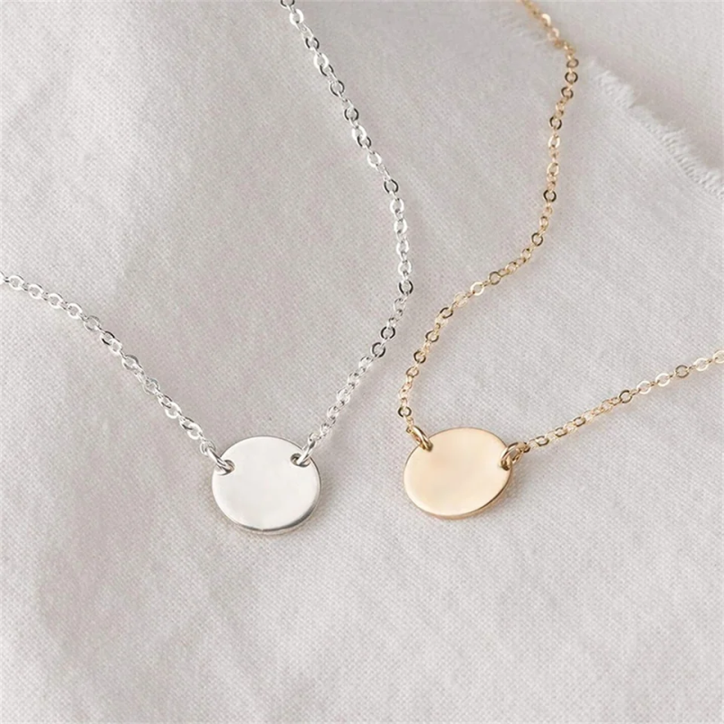 Surgical Steel Engravable Coin Necklace