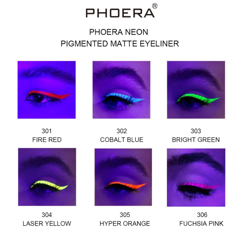 PHOERA NEON Pigmented Matte Eyeliner with Makeup Pencil Sharpener